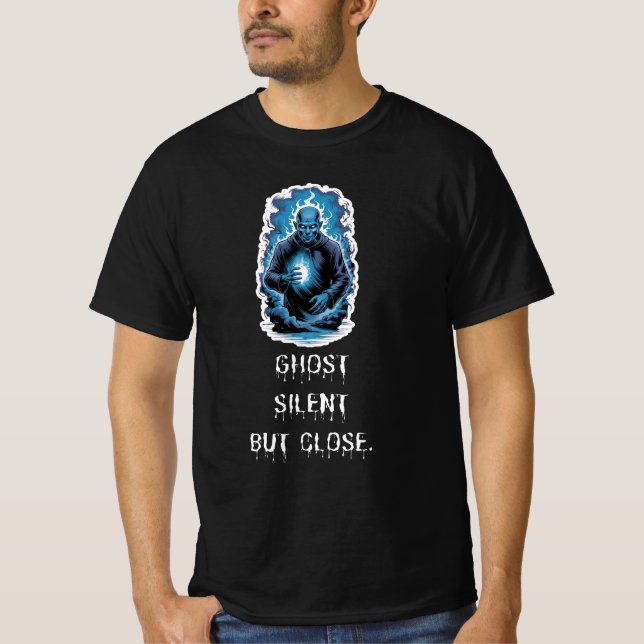 Camiseta Ghost Silent But Close – Dark Blue Spirit (Frente)