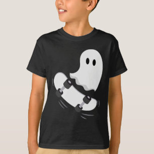 Camiseta Ghost Skateboard Lpreguiçoso Halloween Costume Div