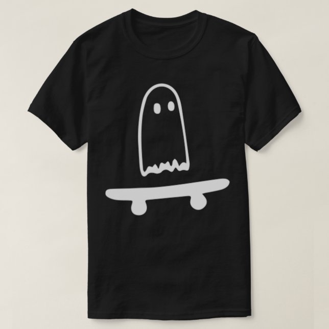 Camiseta Ghost Skateboard preguiçoso Halloween Costume Engr (Frente do Design)