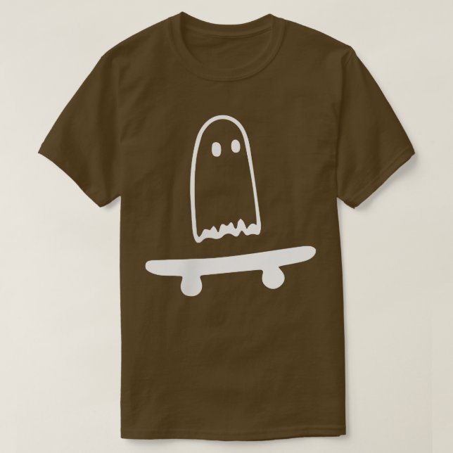 Camiseta Ghost Skateboard preguiçoso Halloween Costume Engr (Frente do Design)