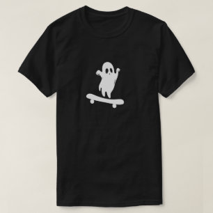 Camiseta Ghost Skateboard Preguiçoso Halloween Engraçado Sk