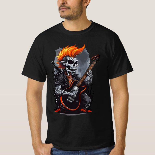 Camiseta Ghost Skull Tocando Violão (Frente)