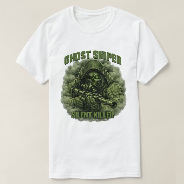 Camiseta Ghost Sniper Silent Killer Tactical T-Shirt (Frente do Design)