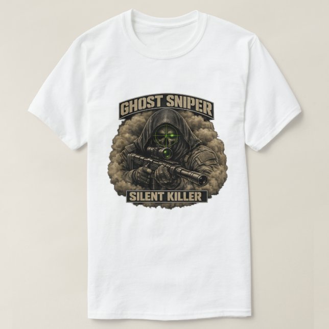 Camiseta Ghost Sniper Silent Killer Tactical T-Shirt (Frente do Design)