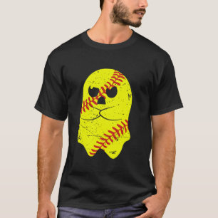 Camiseta Ghost Softball Halloween Fumaça T Shirt