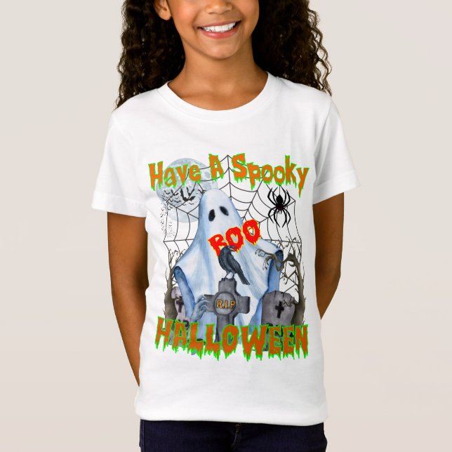 Camiseta Ghost Trick ou Treat de Halloween (Frente)