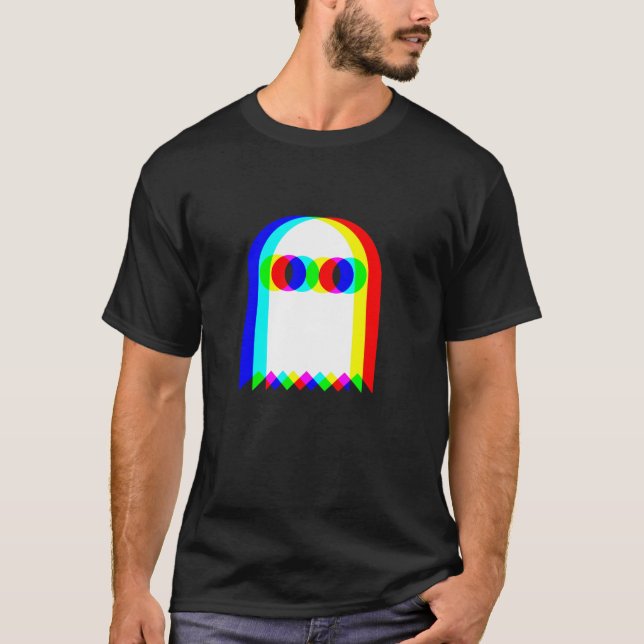 Camiseta Ghost Trippy Vaporwave Halloween Techno Rave EDM (Frente)