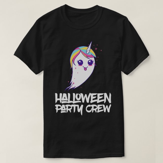 Camiseta Ghost Unicorn Halloween Correspondendo Costume (Frente do Design)