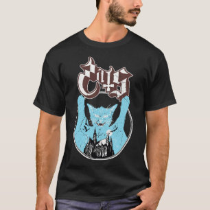 Camiseta Ghost Vintage Halloween Meow Cat Friend Rock Ghost