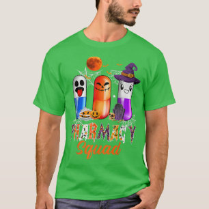 Camiseta Ghost Witch Pumpkin Pula Farmácia Halloween