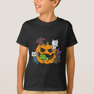 Camiseta Ghost Zombie Vampiro Gatos De Bruxas Em Pumpkin Cu