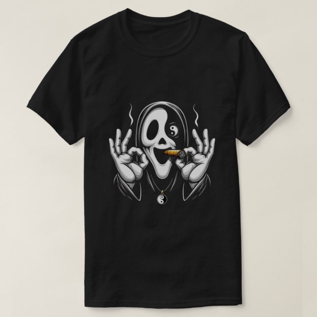 Camiseta Ghostface Zen – Chill in Chaos T-Shirt (Frente do Design)