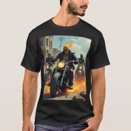 Camiseta  "Ghostly Bikers in Flames