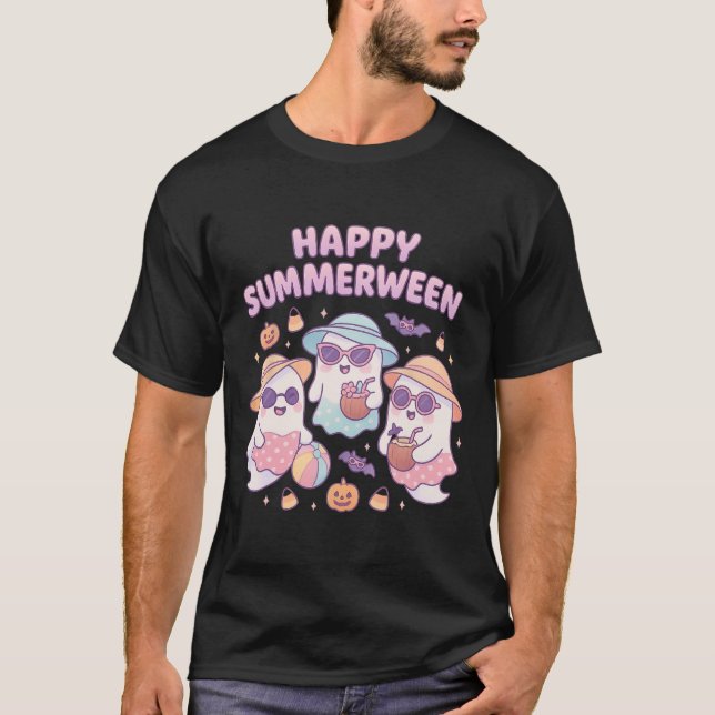 Camiseta Ghosts De Summerentre Bonitos E Sungles E Dri (Frente)