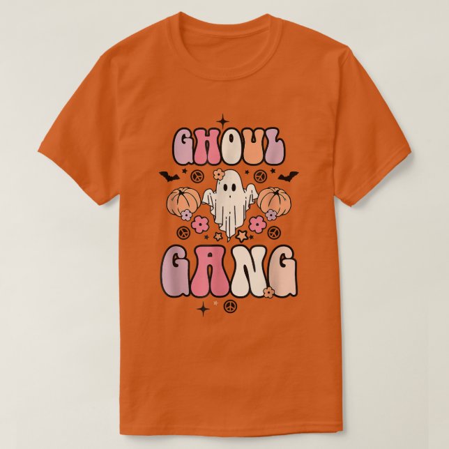 Camiseta Ghoul Gang Groovy Ei Boo Pumpkin Boo Crew Hallowe (Frente do Design)