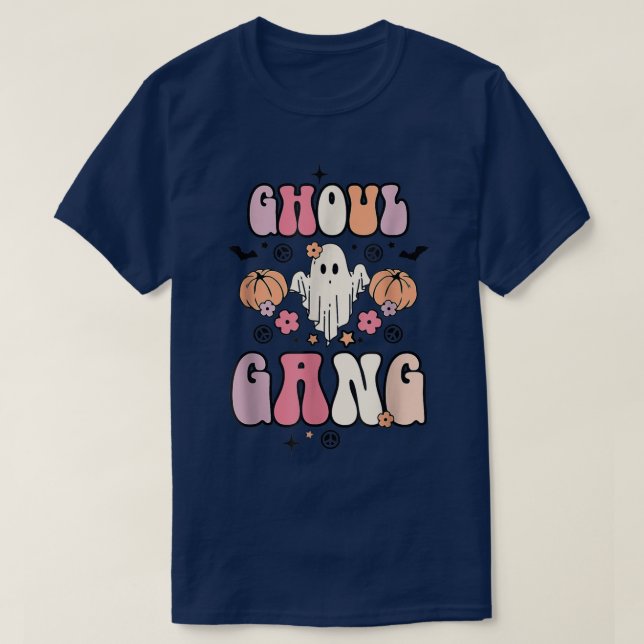 Camiseta Ghoul Gang Groovy Ei Boo Pumpkin Boo Crew Hallowe (Frente do Design)