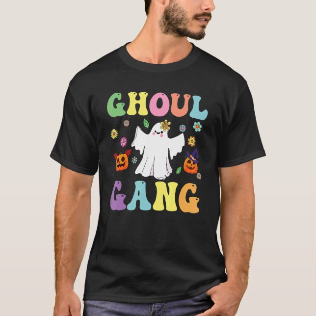 Camiseta Ghoul Gang Groovy Hey Boo Pumpkin Boo Crew Hallowe (Frente)