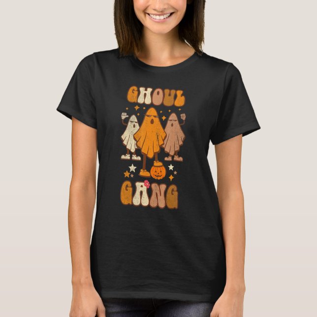 Camiseta Ghoul Gang Groovy Hey Boo Pumpkin Boo Crew Spooky  (Frente)