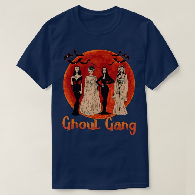 Camiseta Ghoul Gang Horror Goth Queens Halloween Bride Funn (Frente do Design)