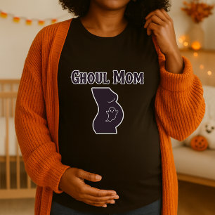 Camiseta Ghoul Mãe Maternidade De Halloween Gravidez Spookn
