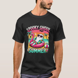 Camiseta Ghoul Summer Cute Ghost Flamingo Summer Vac