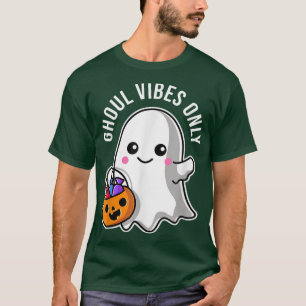 Camiseta Ghoul Vibes Apenas Boa Ghost Cute Kawaii Pun Dark