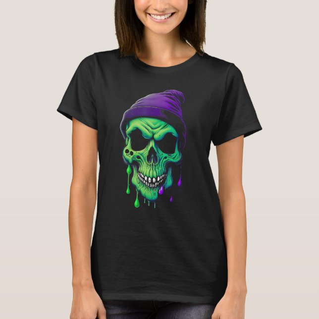 Camiseta Ghoulish Gooo Spooky Slime Skull (Frente)