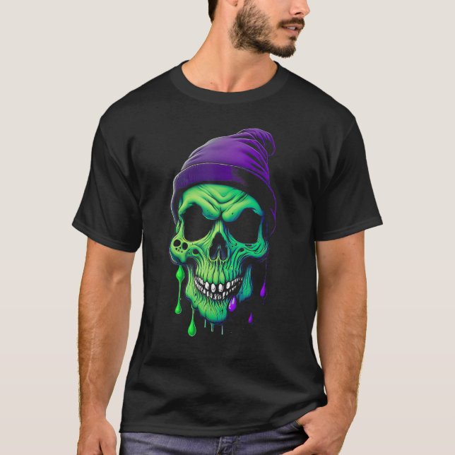 Camiseta Ghoulish Gooo Spooky Slime Skull (Frente)