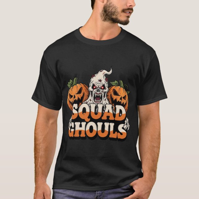 Camiseta Ghouls De Esquadrão - Encontro De Halloween Assomb (Frente)