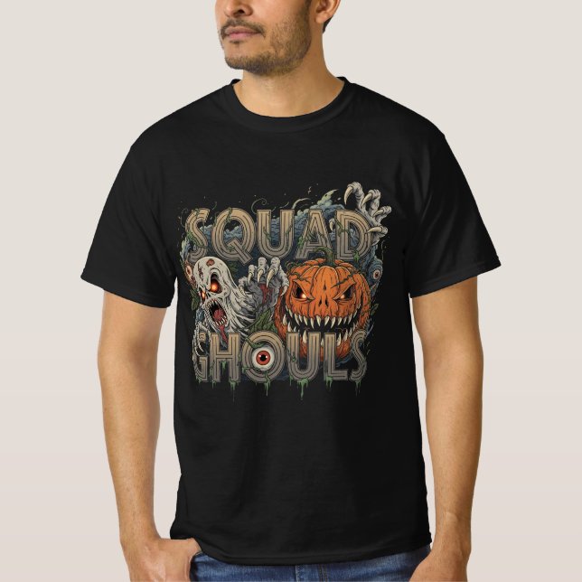 Camiseta Ghouls de Esquadrão - Horror de Halloween Vicioso (Frente)