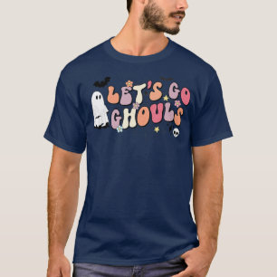 Camiseta Ghouls De vamos, Fantasma Floral De Groovy, Retro