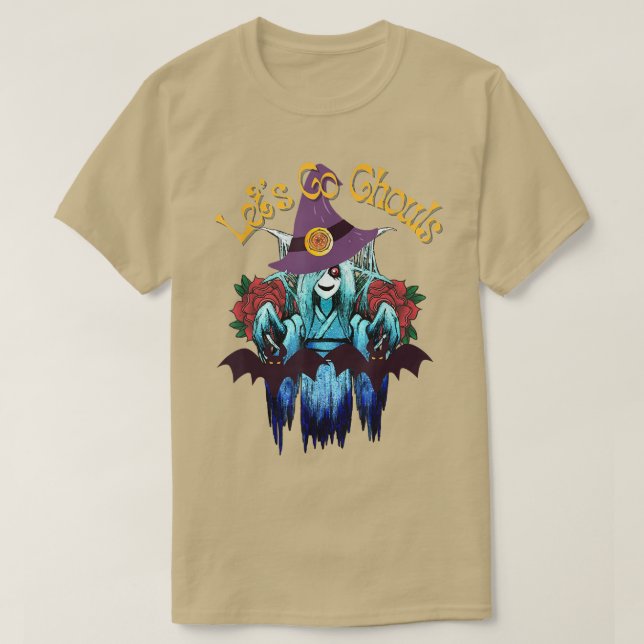 Camiseta Ghouls Retro Ghouls De vamos, Halloween De Hippie (Frente do Design)