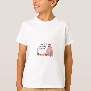 Camiseta Ghouls Só Quer Divertir-Se Com Slogan Clássico