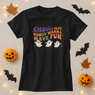Camiseta Ghouls Só Quer Divertir-Se No Dia Das Bruxas