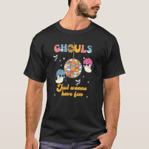 Camiseta Ghouls só quer se divertir Retro Groovy Halloween