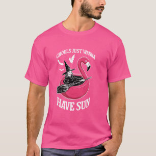 Camiseta Ghouls Só Quer Ter Uma Bruxa Sun Em Uma Piscina En