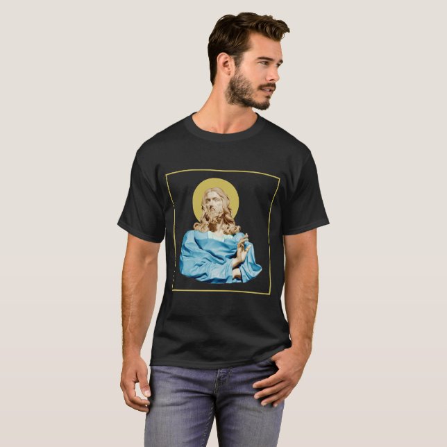 Camiseta Gian Lorenzo Bernini Bust do Cristo 1679 (Frente Completa)