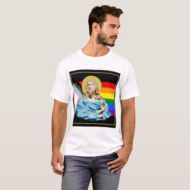 Camiseta Gian Lorenzo Bernini Bust do Cristo 1679 PRIDE (Frente Completa)