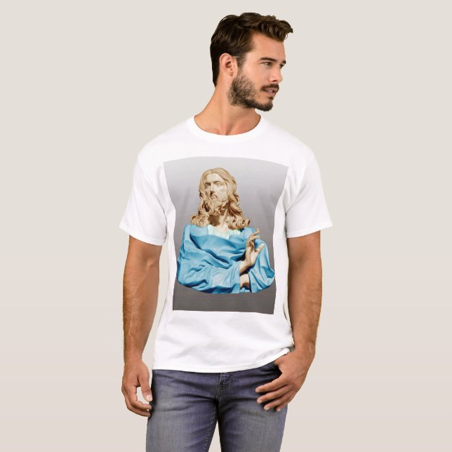 Camiseta Gian Lorenzo Bernini Bust do Cristo 1679 T-Shirt (Frente Completa)