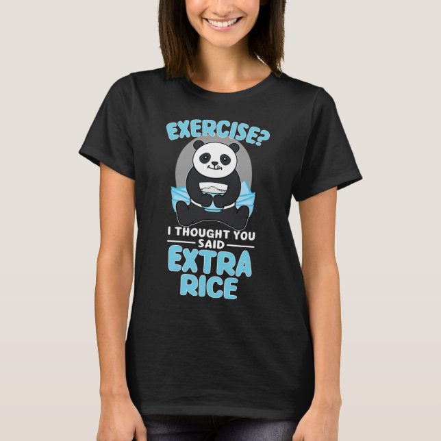 Camiseta Giant Panda Funny Gym Workout Sayings Comida Malha (Frente)