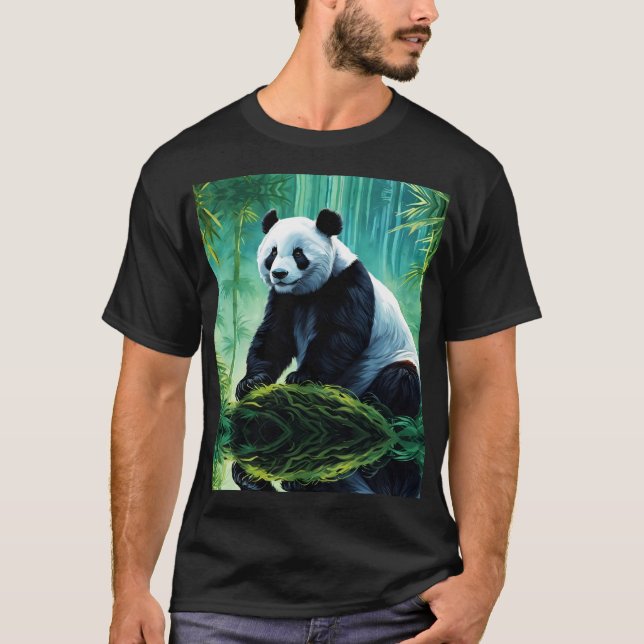 Camiseta Giant Panda na Floresta de Bamboo (Frente)