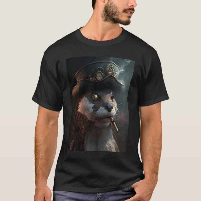 Camiseta Giant River Otter Cool Otter Pirate (Frente)