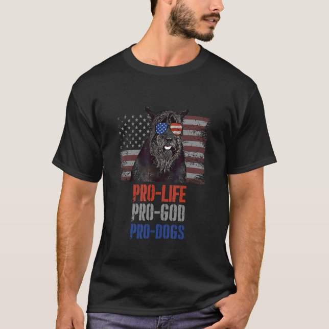 Camiseta Giant Schnauzer Pro Life Pro God Pro Cães (Frente)
