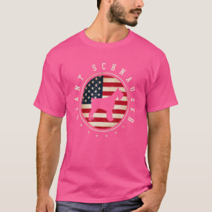 Camiseta Giant Schnauzer Usa Flag 4 de julho Cachorro Mãe P
