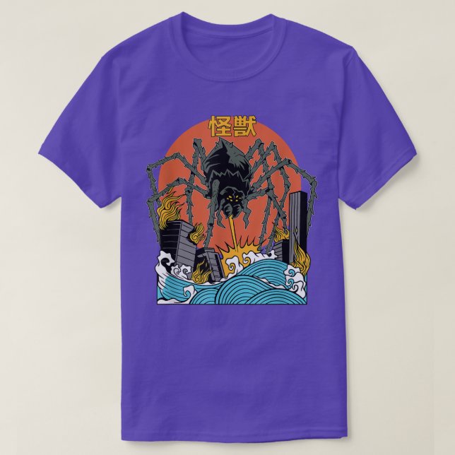 Camiseta Giant Spider Sunset Japonês (Frente do Design)