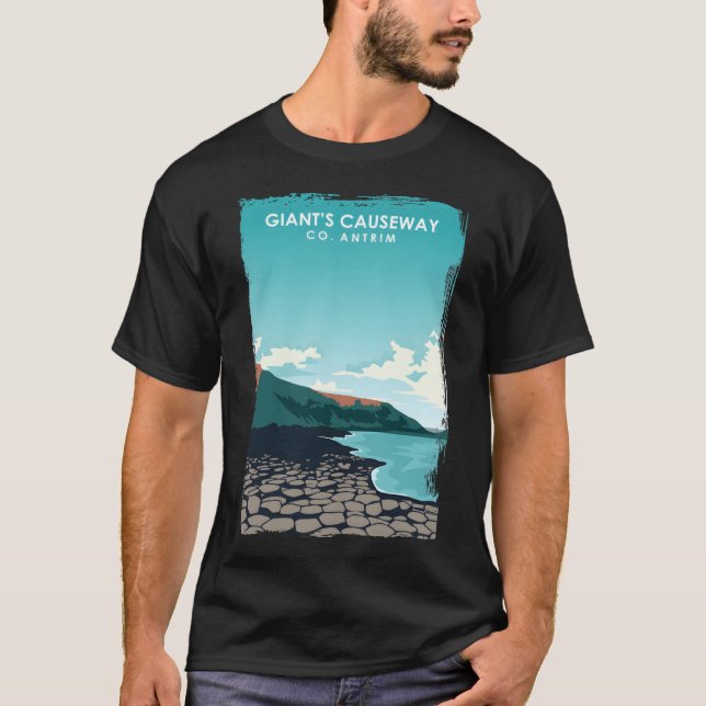 Camiseta Giant's Causeway Norte Ireland Retro Viagem Pos (Frente)