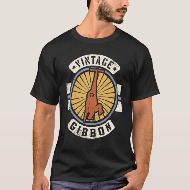 Camiseta Gibbon Vintage Classic Retro 60s 70s Animal (Frente)