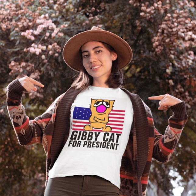 CAMISETA GIBBY CAT FOR PRESIDENTE 2024 FUNNY T-SHIRTS (Criador carregado)