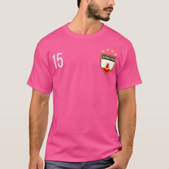 Camiseta Gibraltar Número 15 Jersey Flag Fifn (Frente)