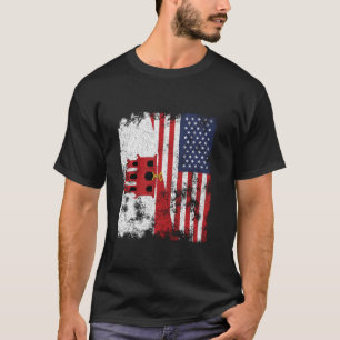 Camiseta Gibraltar USA Flag Distress - Half American (Meia